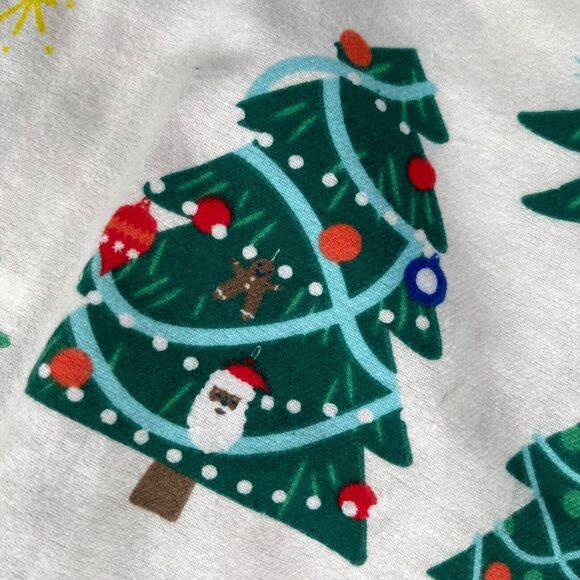 Old Navy Pajama Pants Womens 2X White Green Christmas Tree Flannel Match The Fam - Picture 5 of 16